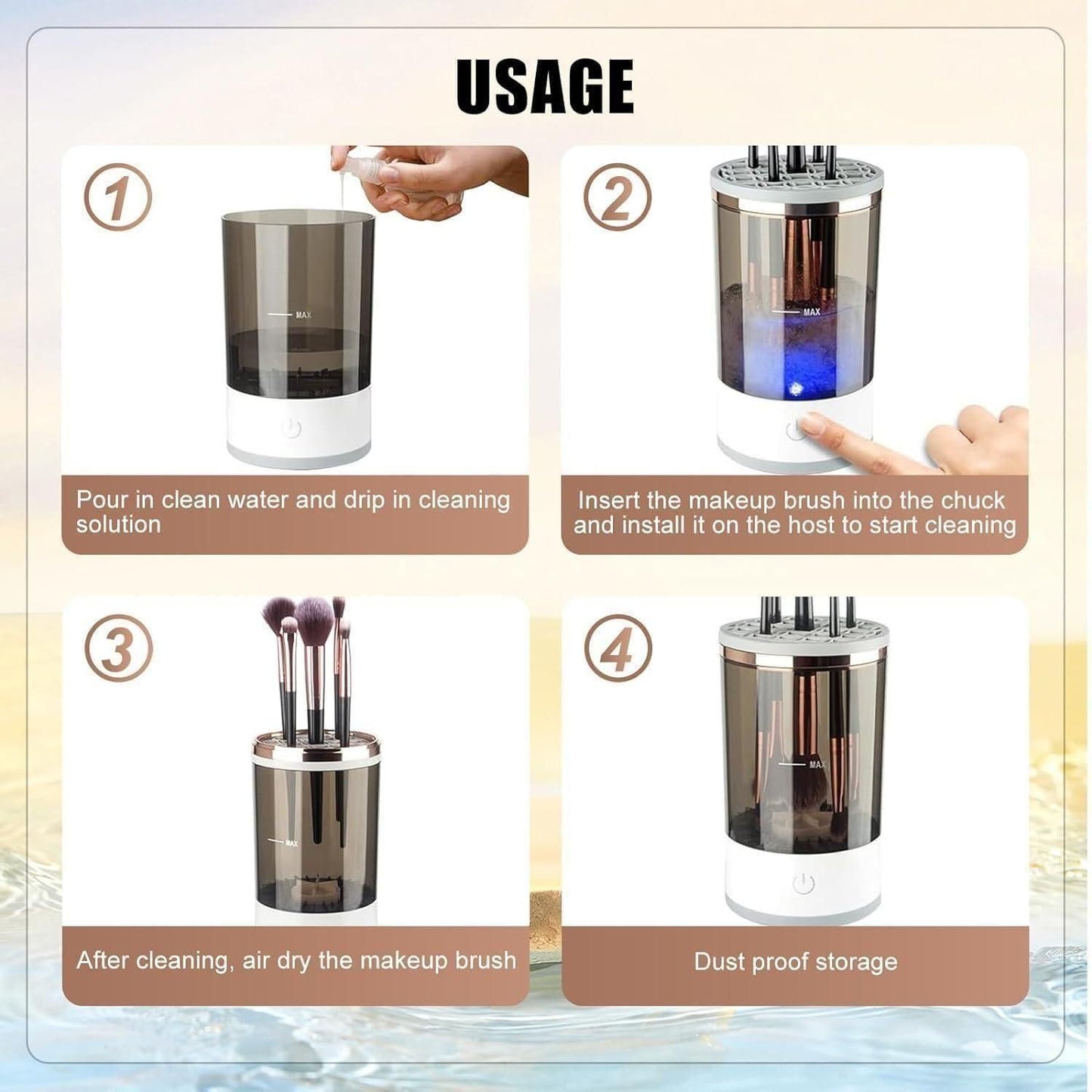 The Indian Arts | Make Up Brush Cleaner,Electric Brush Cleaner, USB Rechargeable Automatic Deep Cosmetic Cleaning Device – Buy the Best Makeup Tool